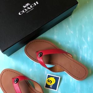 Coach leather sandals size 5 NEW